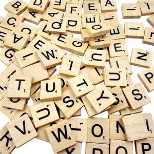 500PCS Wood Letter Tiles/Wooden Scrabble Tiles A-Z Capital Letters  for Crafts